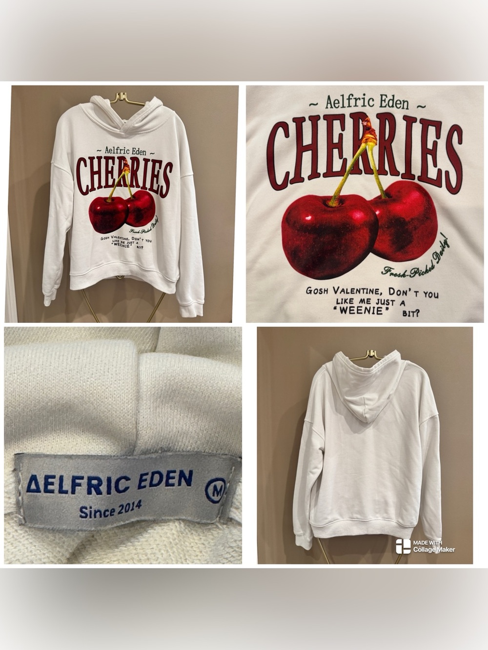 Aelfric Eden red cherry graphic hoodie